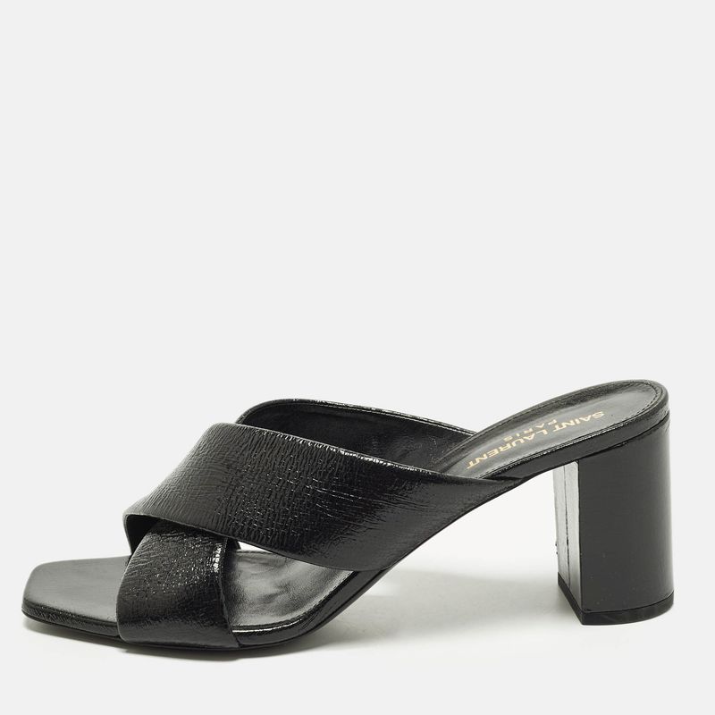 Saint Laurent Loulou Size 41 Black Leather Sandals